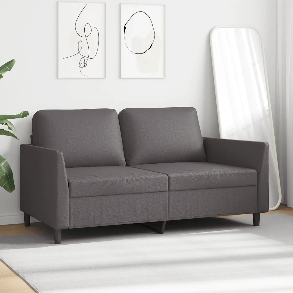 Divano a 2 Posti-Sofa 2 Posti Grigio 140 cm in Similpelle 316522