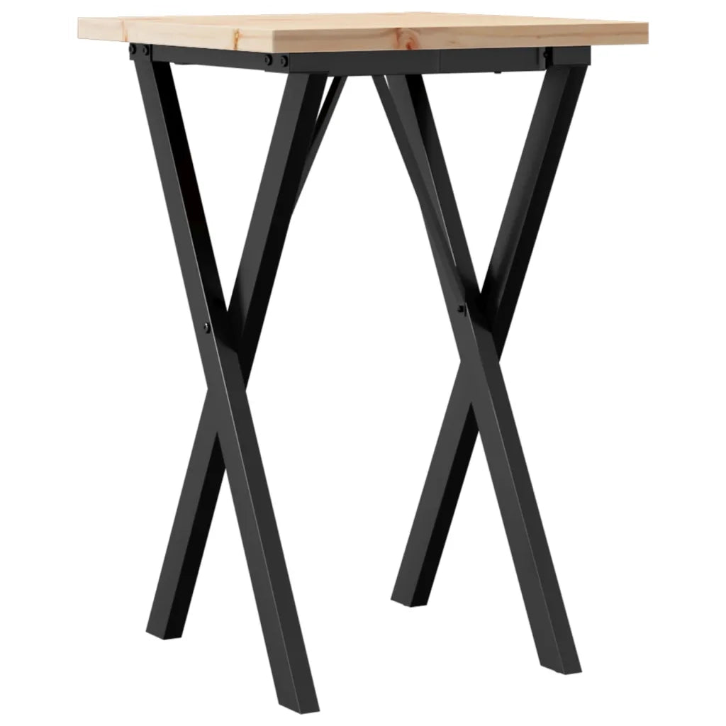 Tavolo da Pranzo Telaio a X 50x50x75,5 cm Legno Pino e Acciaio 3282757