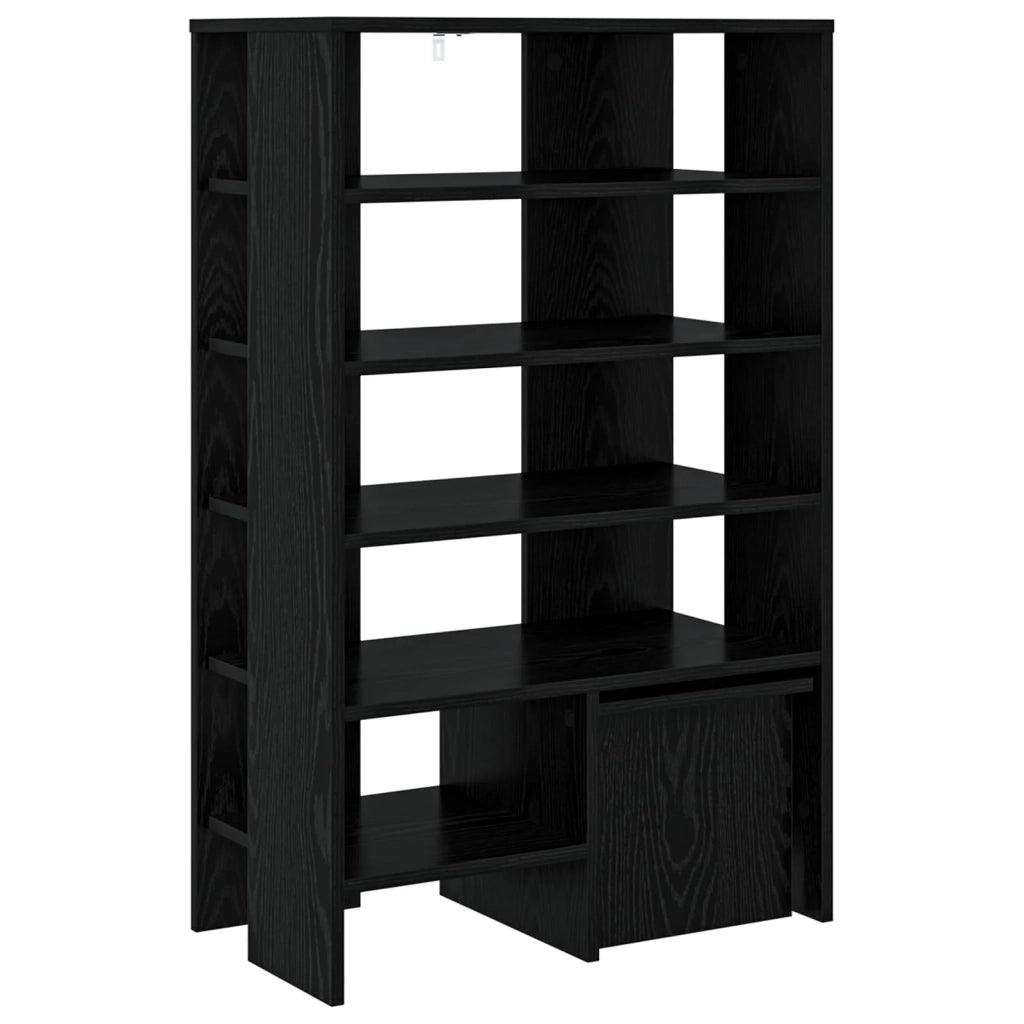 Mobile per scarpe 2 pcs Rovere Nero Legno multistrato 8000381