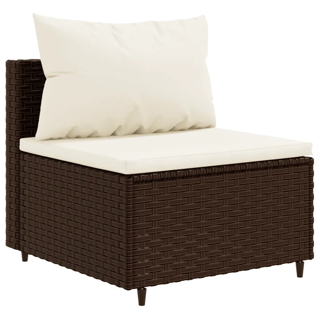 Set Divani da Giardino 9pz con Cuscini Marrone in Polyrattan 3308297