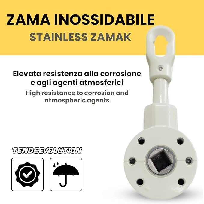 Arganello Speed per Tende da Sole - Colore Nero - Rapporto 3:1 - Made in Italy
