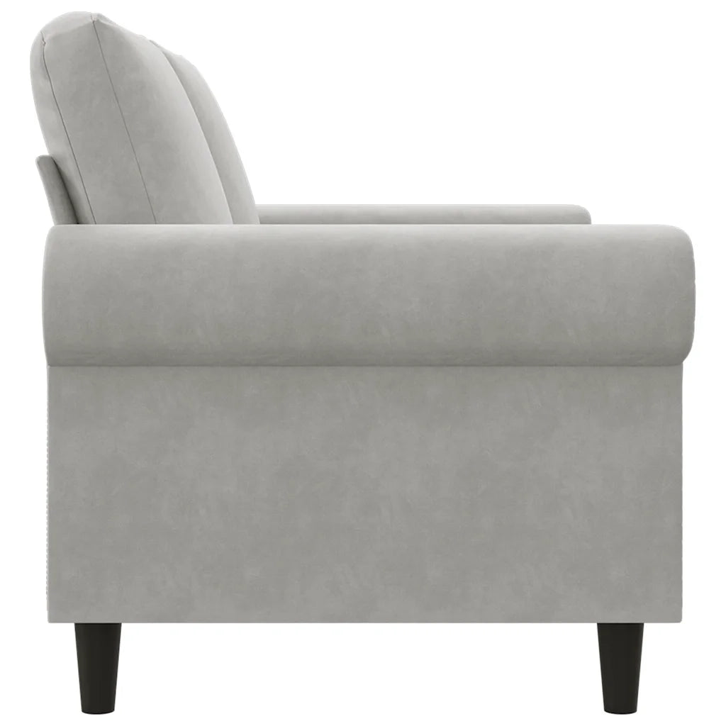 Divano a 2 Posti-Sofa 2 Posti Grigio Chiaro 120 cm in Velluto 696696