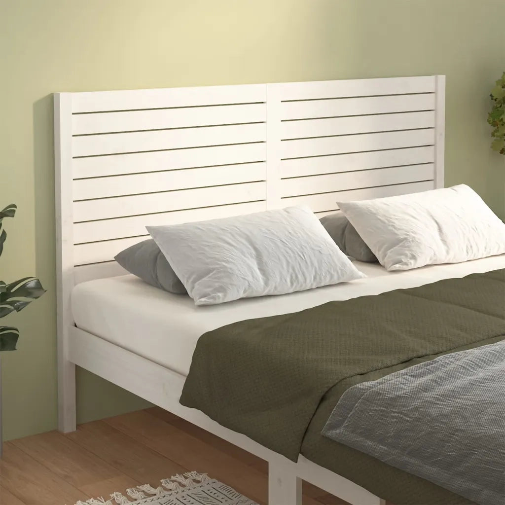 Testiera | Testata per Letto Bianca 186x4x100cm in Legno Massello di Pino