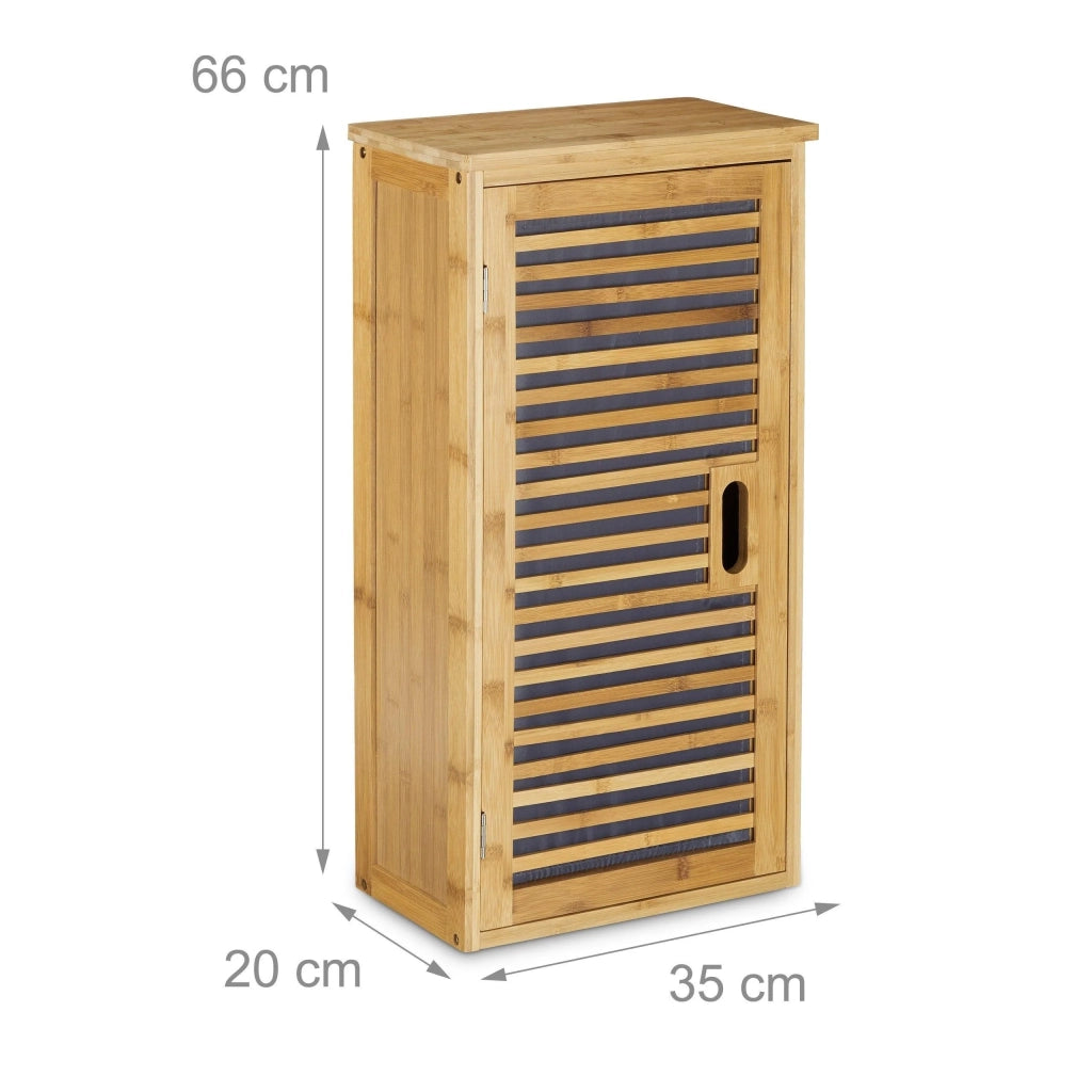 Mobiletto da bagno con ripiano in legno di bambù 66 x 35 cm 3213092