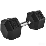 Manubrio 15 kg Esagonale ¨C Minimal ¨C Nero Acciaio Gomma ?15.5x33.6 cm