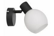 Applique classica nera con vetro bianco Cortez E14