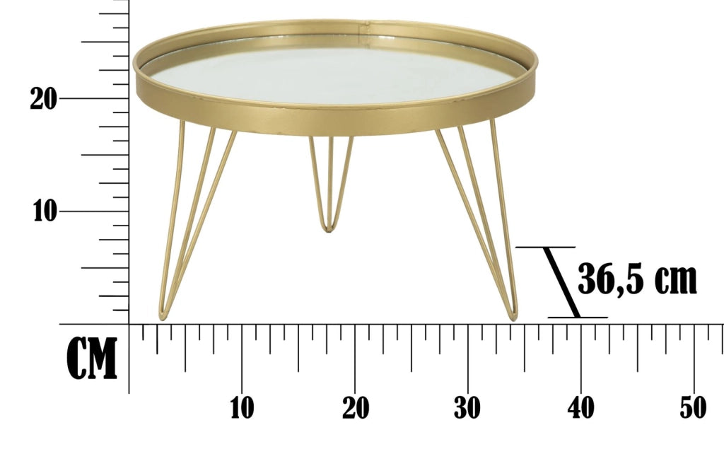 Svuota Tasche Glam Oro/Mirror Ø36,5x22 cm in Ferro e Specchio Oro