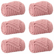 Coperte da Pile 6 pz Rosa 240 x 220 cm Panno