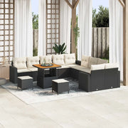 Set Divano da Giardino 17 pcs Nero e Crema polyrattan 3363620
