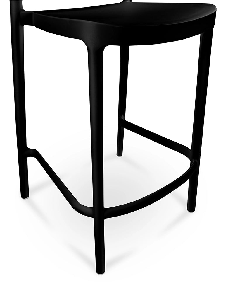Sgabello cucina nero in plastica, sgabello alto – Sunny - SG10SUPP