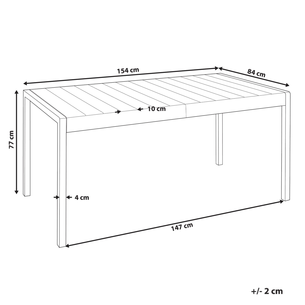 Tavolo da pranzo da giardino Telaio sintetico beige 4-6 posti resistente alle intemperie Patio esterno