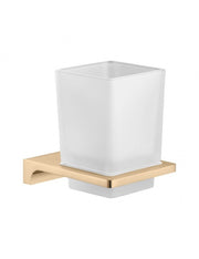 Portabicchieri in vetro NIL e ottone dorato 10x6,35x9,7cm