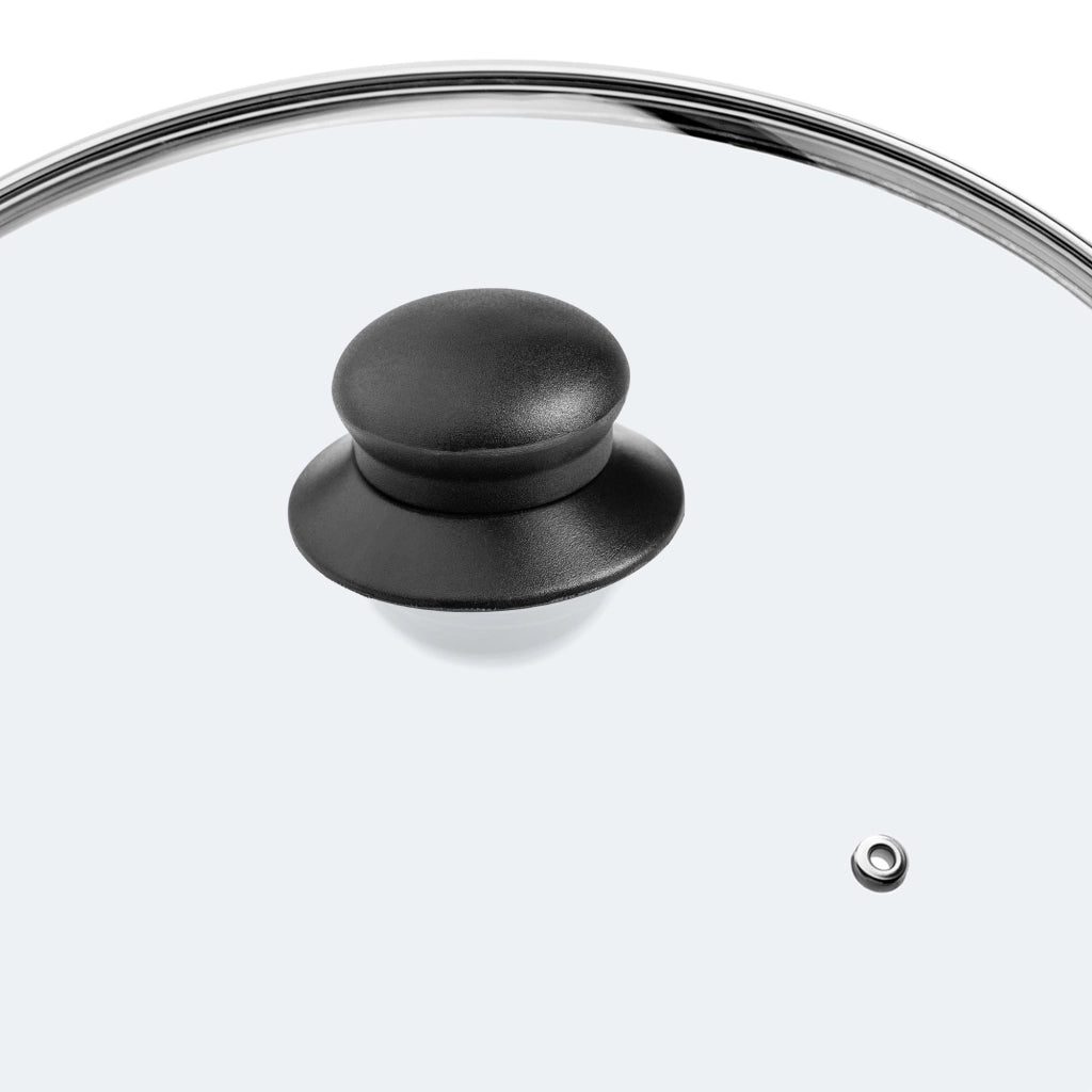 Coperchio in vetro KADAX da 28 cm, universale, resistente al calore, per pentole e padelle.