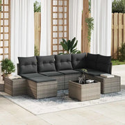 Set Divano da Giardino con cuscino 6 pcs Grigio polyrattan 3355808