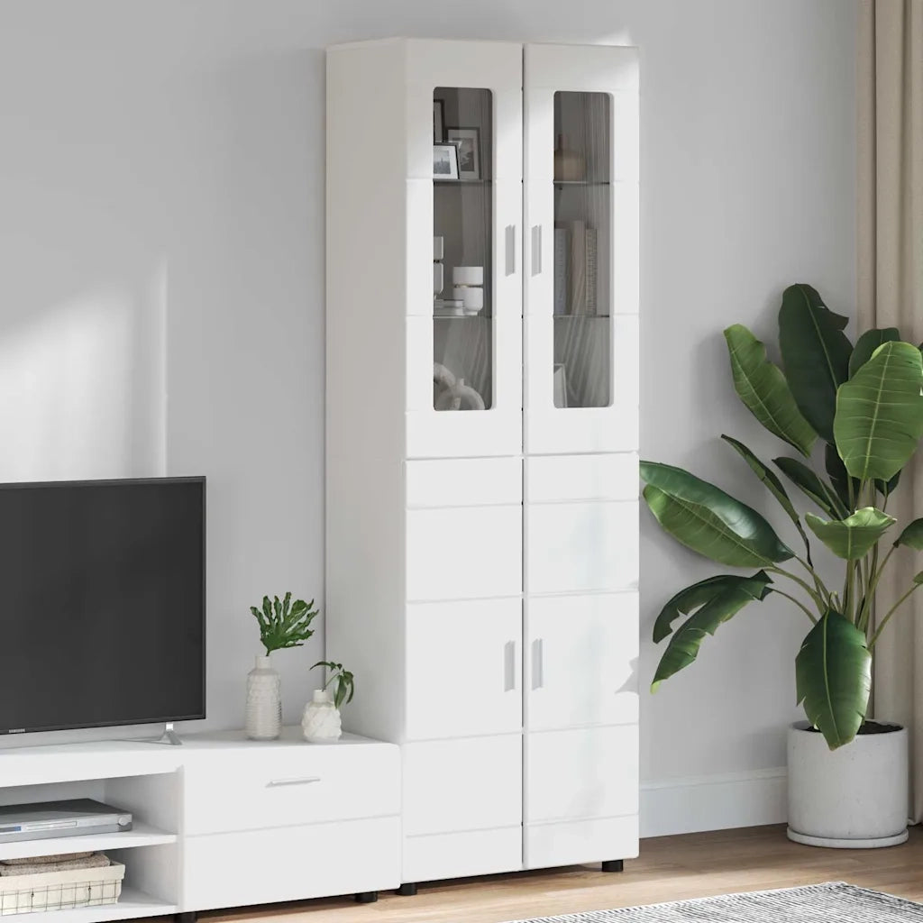 Credenza FLORIN Bianco 60 x 35 x 182 cm Legno multistrato
