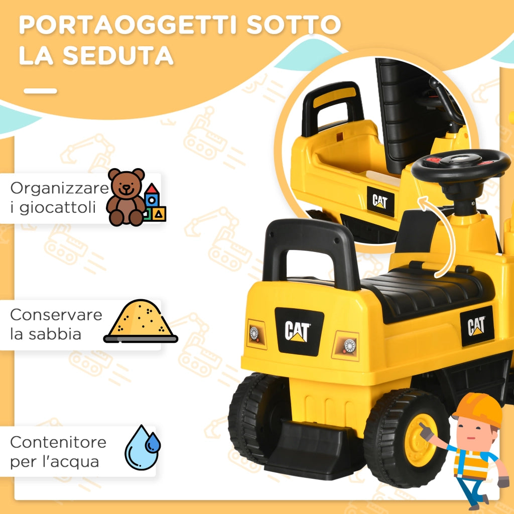 Ruspa Giocattolo per Bambini con Escavatore e Contenitore ¨C Minimal ¨C Giallo