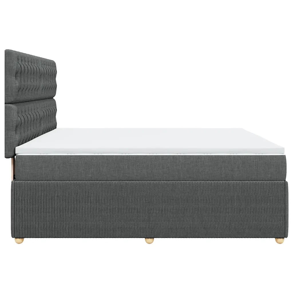Giroletto a Molle con Materasso Grigio Scuro 180x200 cm Tessuto
