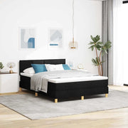 Letto a Sorgente LED con materasso Nero 160 x 200 cm Tessuto