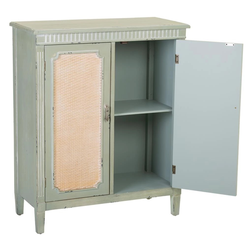 Mobile da ingresso in legno con verde 78x36x95h