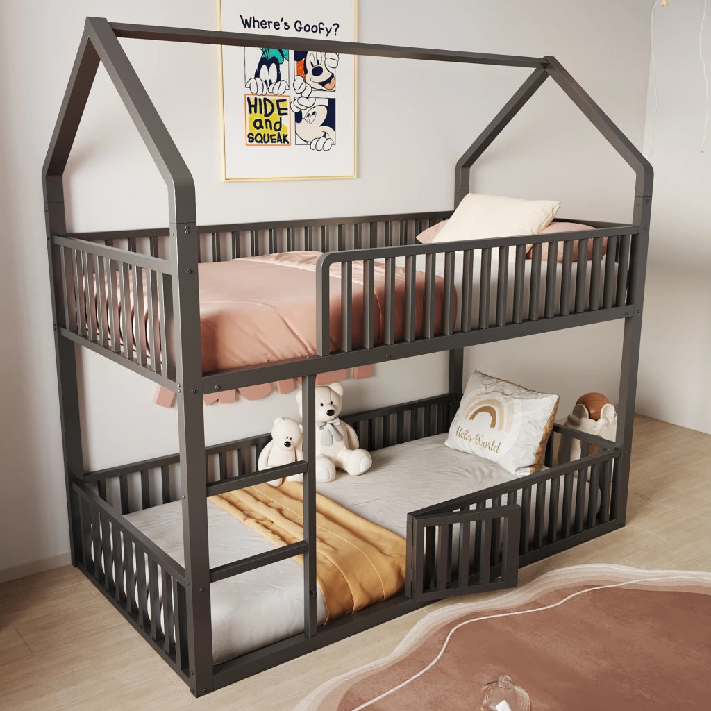 Letto a castello funzione casa metallo 90x200 cm