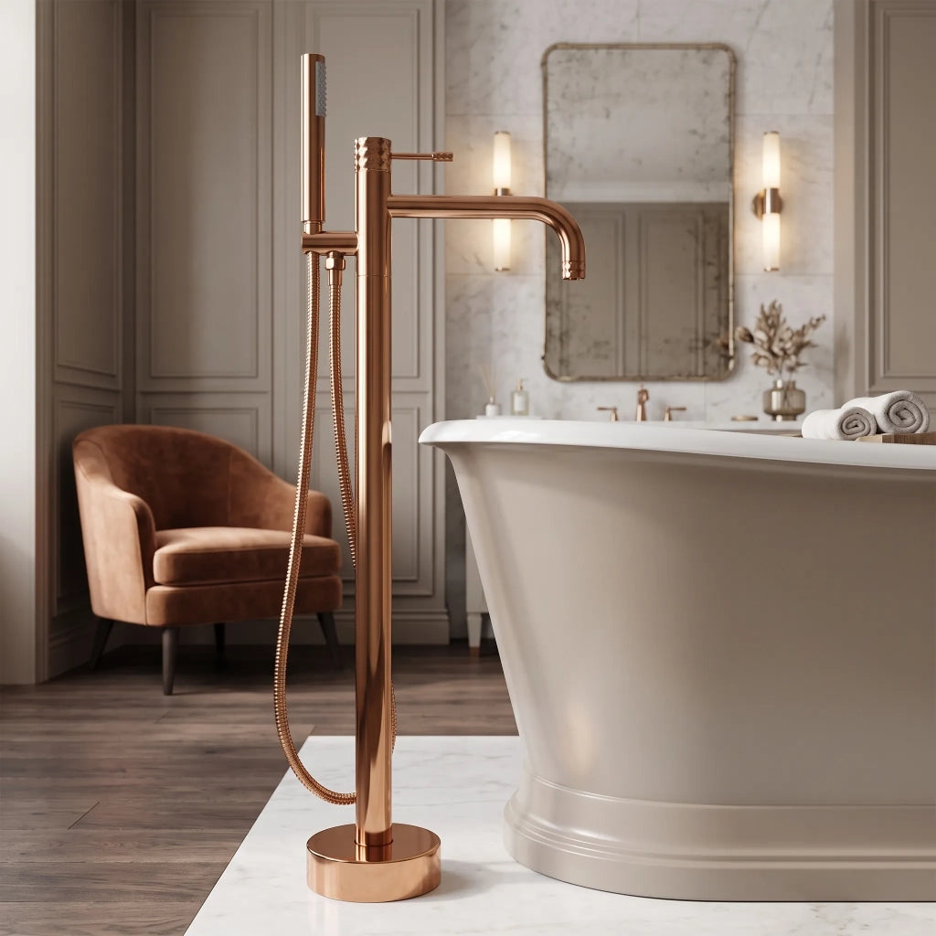 Rubinetto Indipendente Rea Lungo Diamond Copper