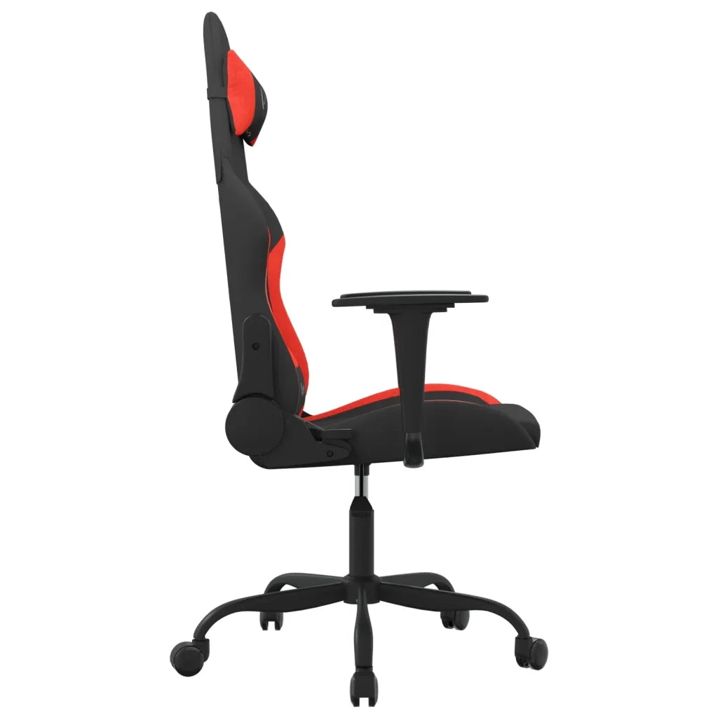 Sedia da Gaming Nero e Rosso in Tessuto 345478