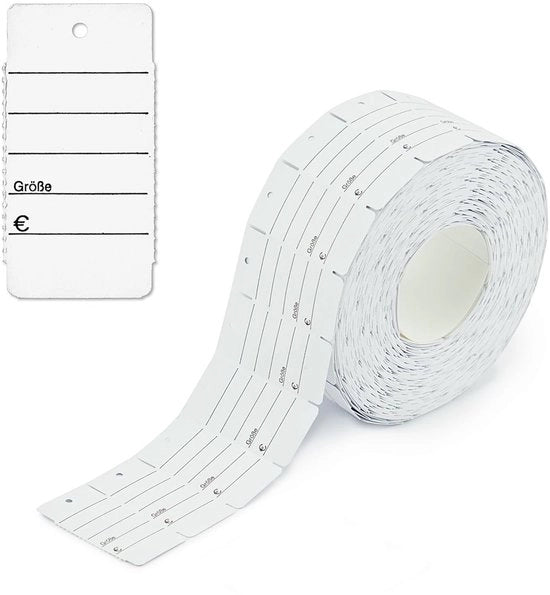 Etichette carton - Facile da utilizzare - 1000 pezzi - Bianche - 30x45 mm