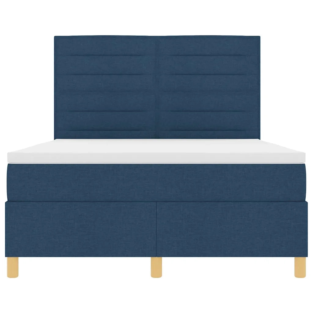 Letto a Sorgente LED con materasso Blu 140 x 190 cm Tessuto 3343025