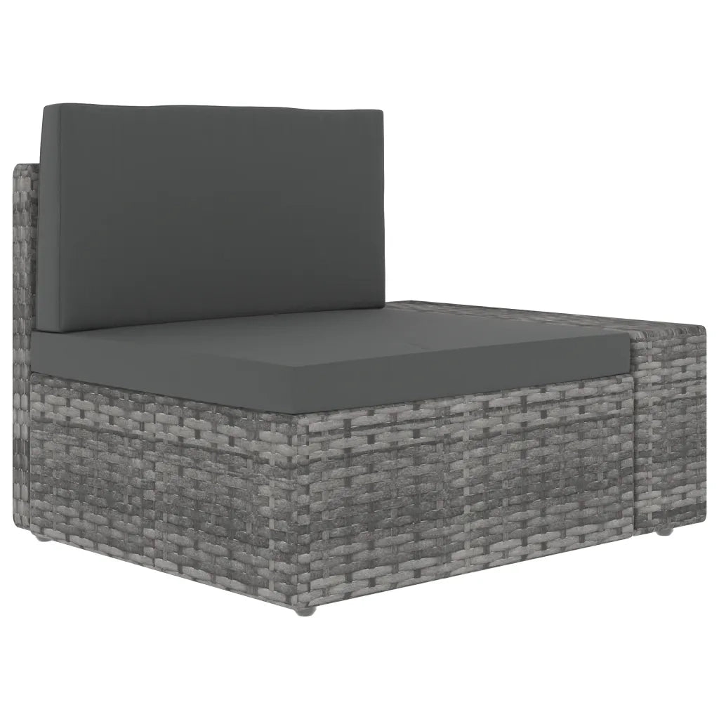 Set Divani da Giardino 10 pz in Polyrattan Grigio 3054610