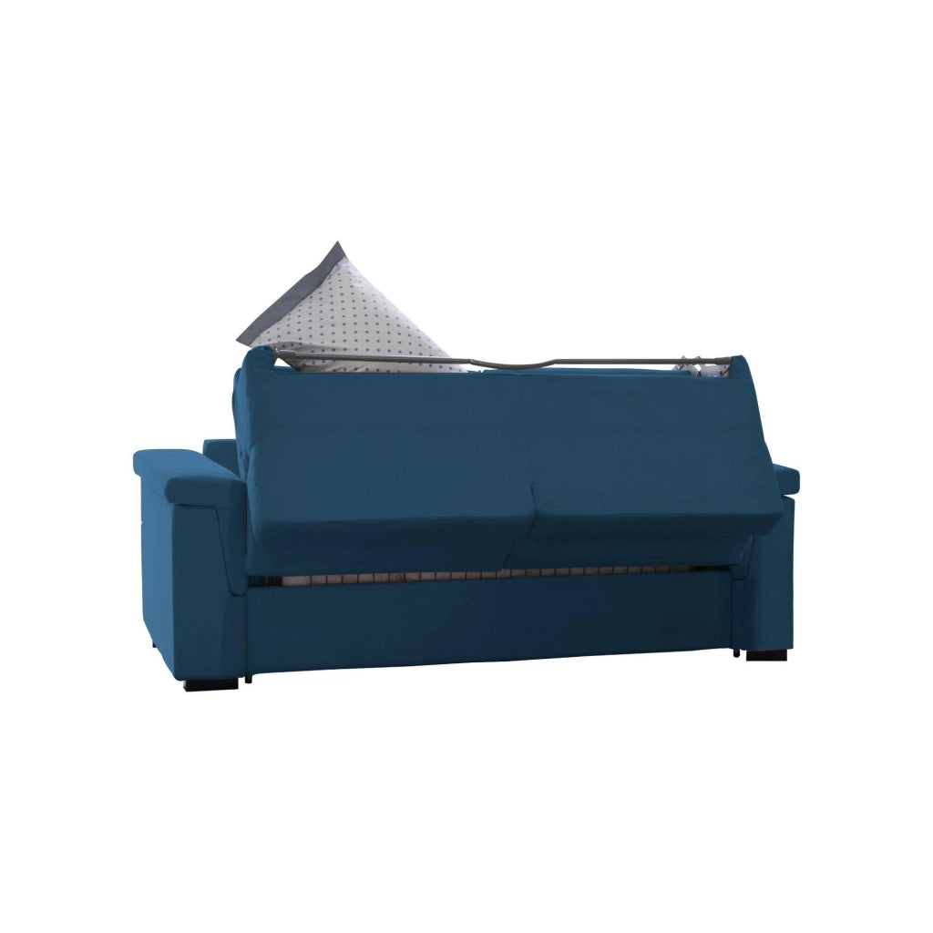 Rigolato, Divano Letto 2 Posti Sfoderabile Made in Italy, 185x95 cm blu
