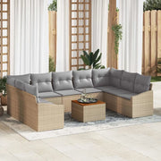 Set Divano da Giardino 10 pcs Beige e Grigio Chiaro polyrattan 3356544