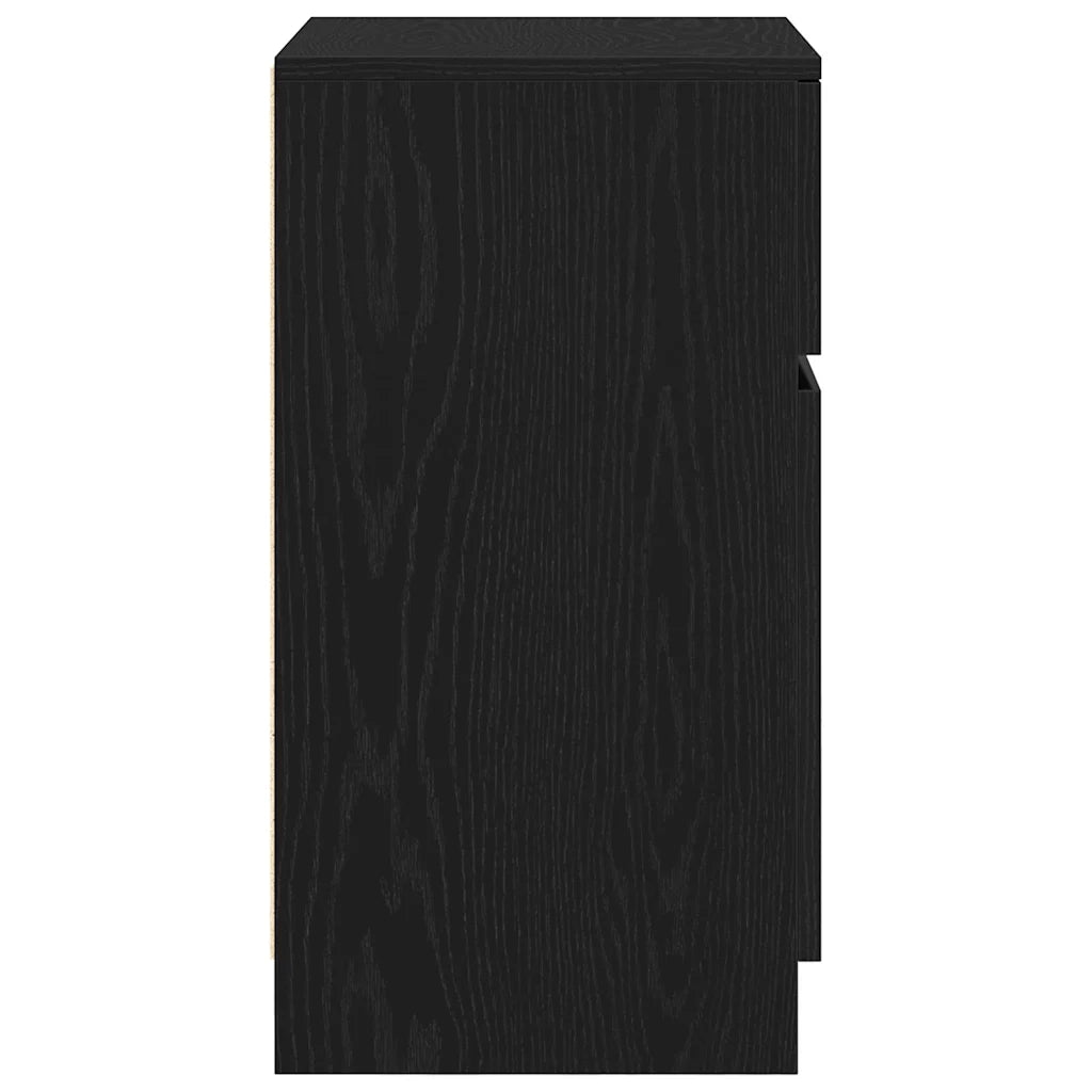 Comodino Nero 39x35x65 cm in Legno Multistrato 861321