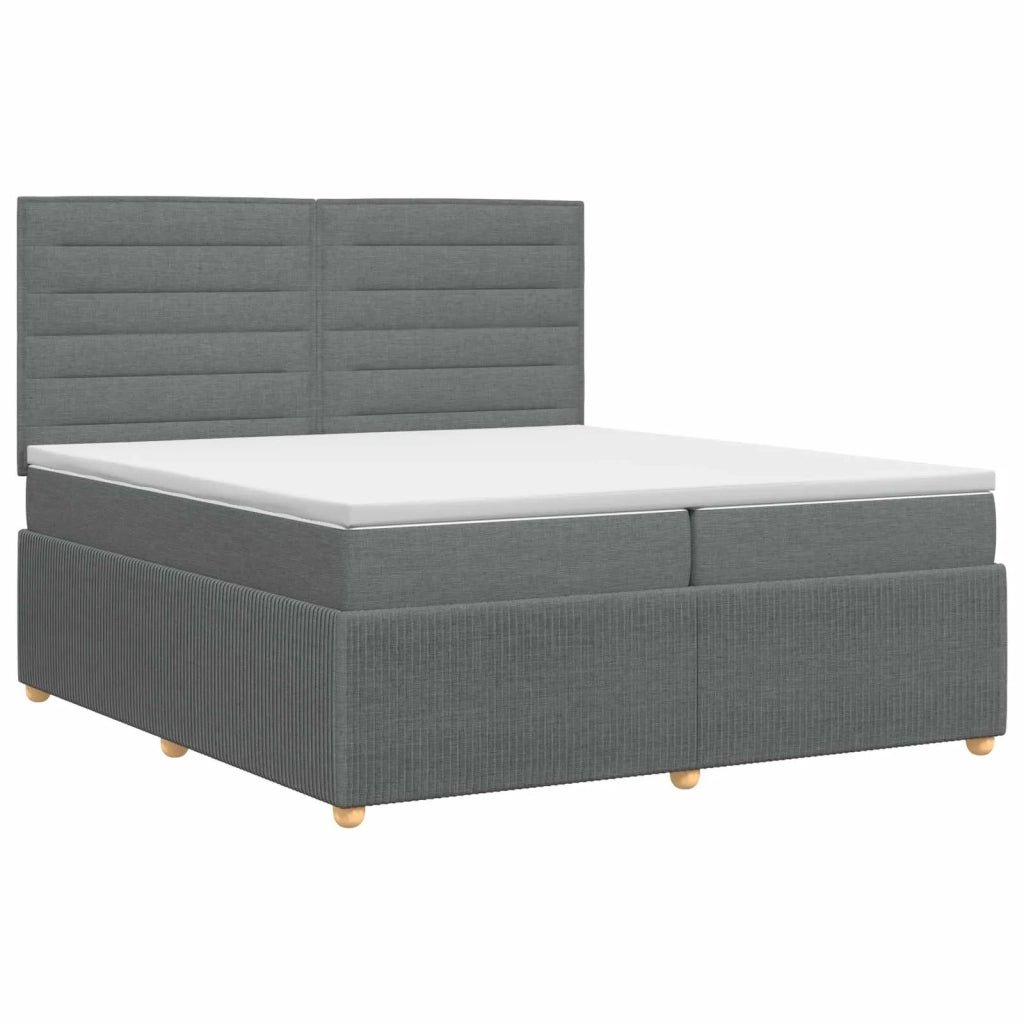 Letto box spring con materasso Grigio Scuro 200 x 200 cm 3454467