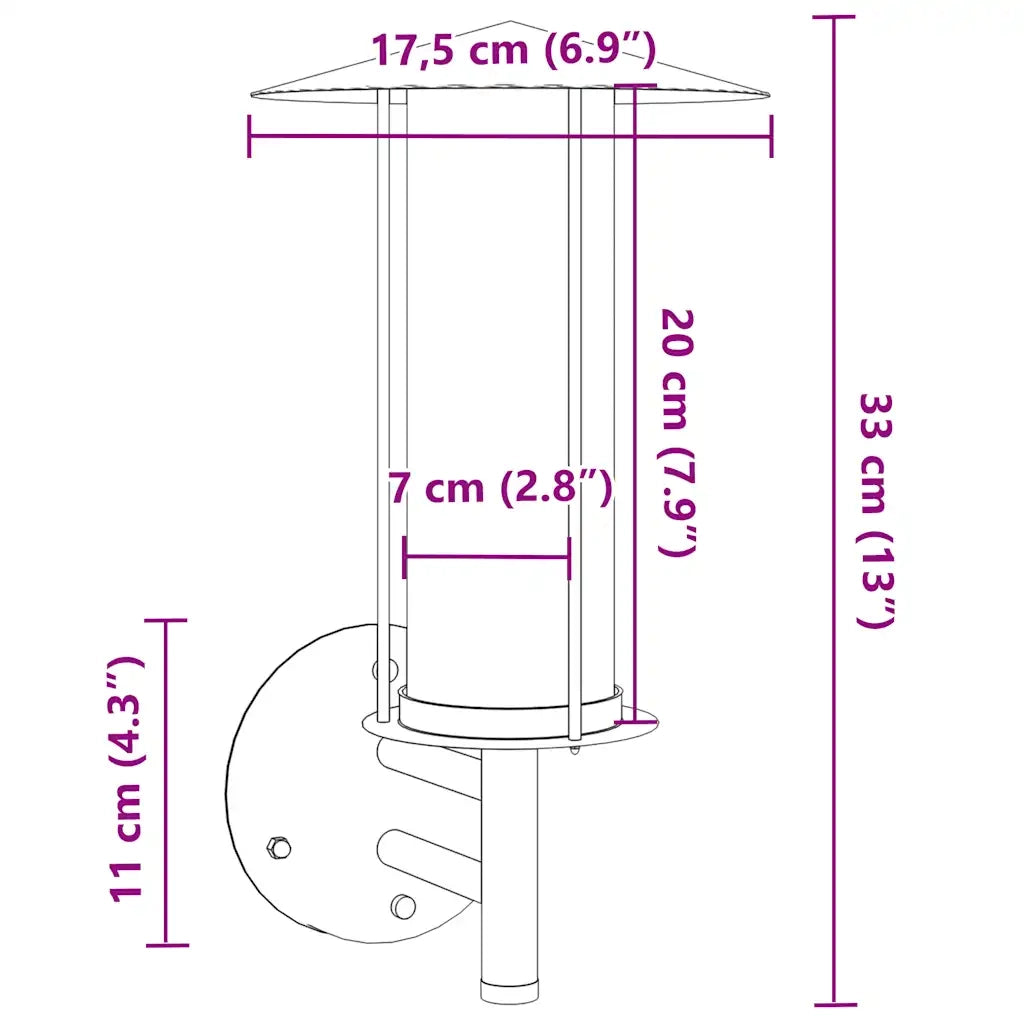 Applique da Esterno Nera in Acciaio Inossidabile CFW8664915