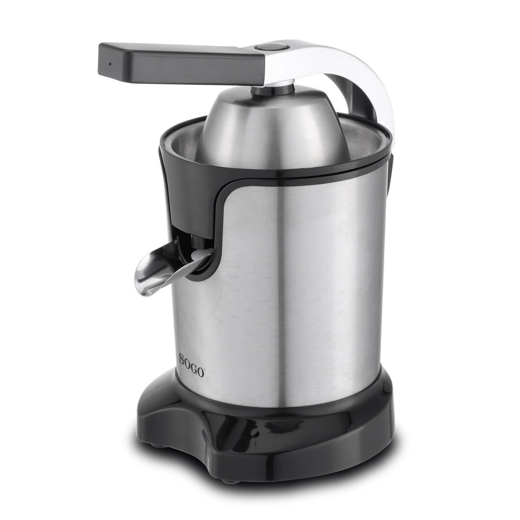 Spremiagrumi elettrico con leva, 2 coni acciaio inox, capacità 0,55L, rotazione 100rpm 600W - SOGO