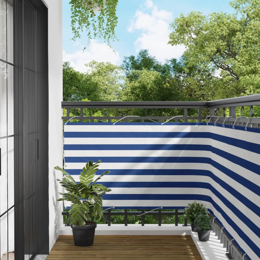 Schermo da balcone Blu e Bianco 90 x 200 cm 42030638