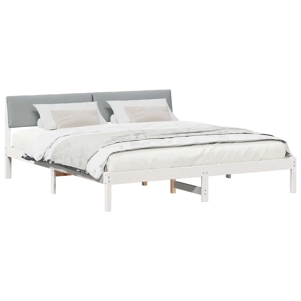 Struttura del Letto Bianco e grigio chiaro 200 x 200 cm 3394332