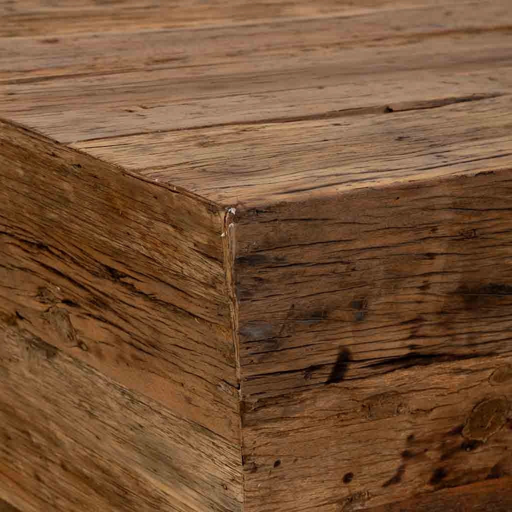 Tavolino da caffè in legno marrone, 90 x 90 x altezza 40 cm