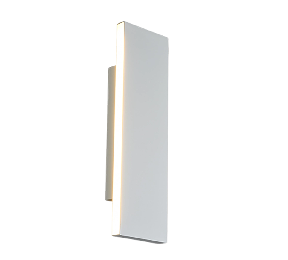 Applique LED bi-emissione, metallo, bianco, L 28 cm, Concha