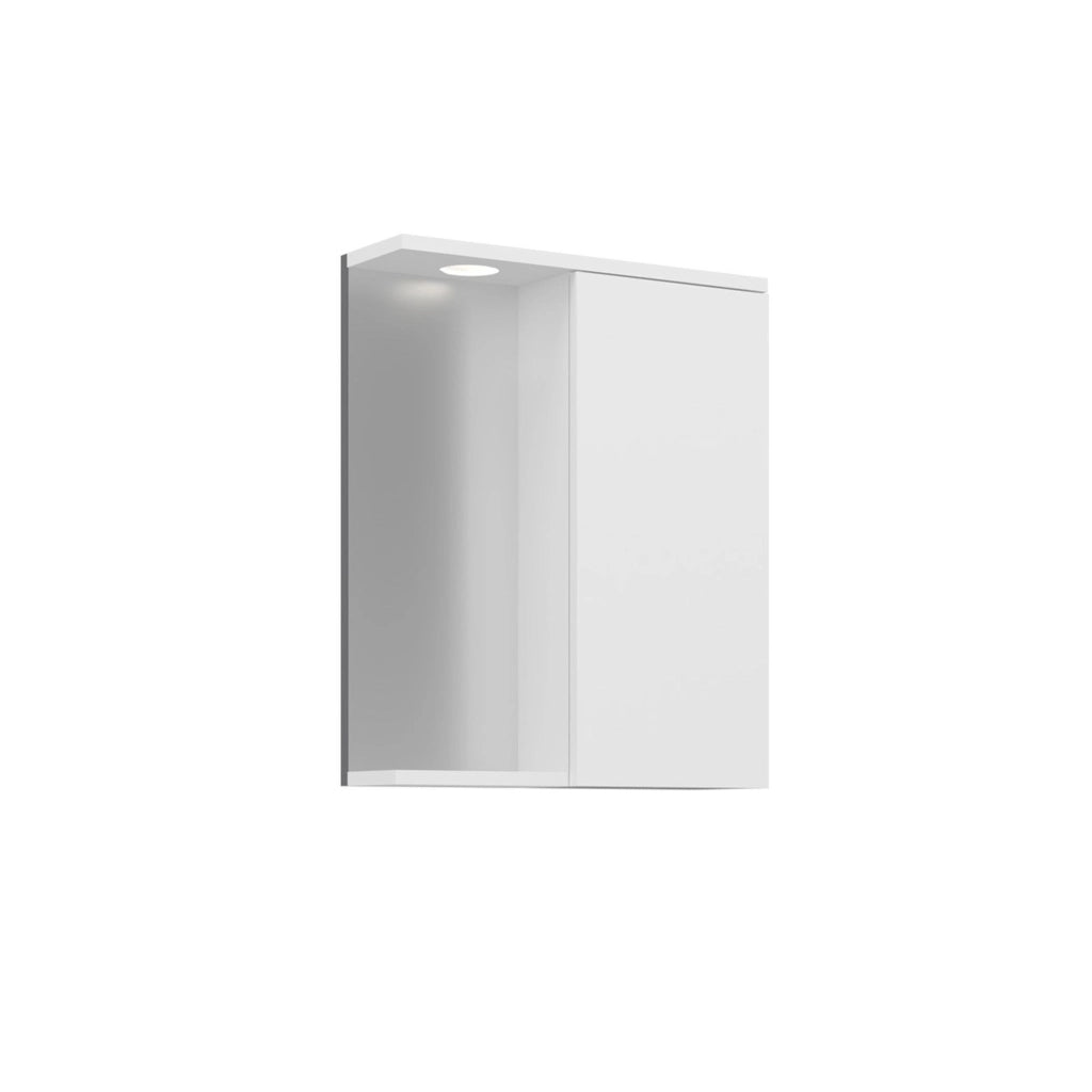 Mobile da bagno con specchio "Purus 55" - 56 x 18 x 68 cm - Bianco