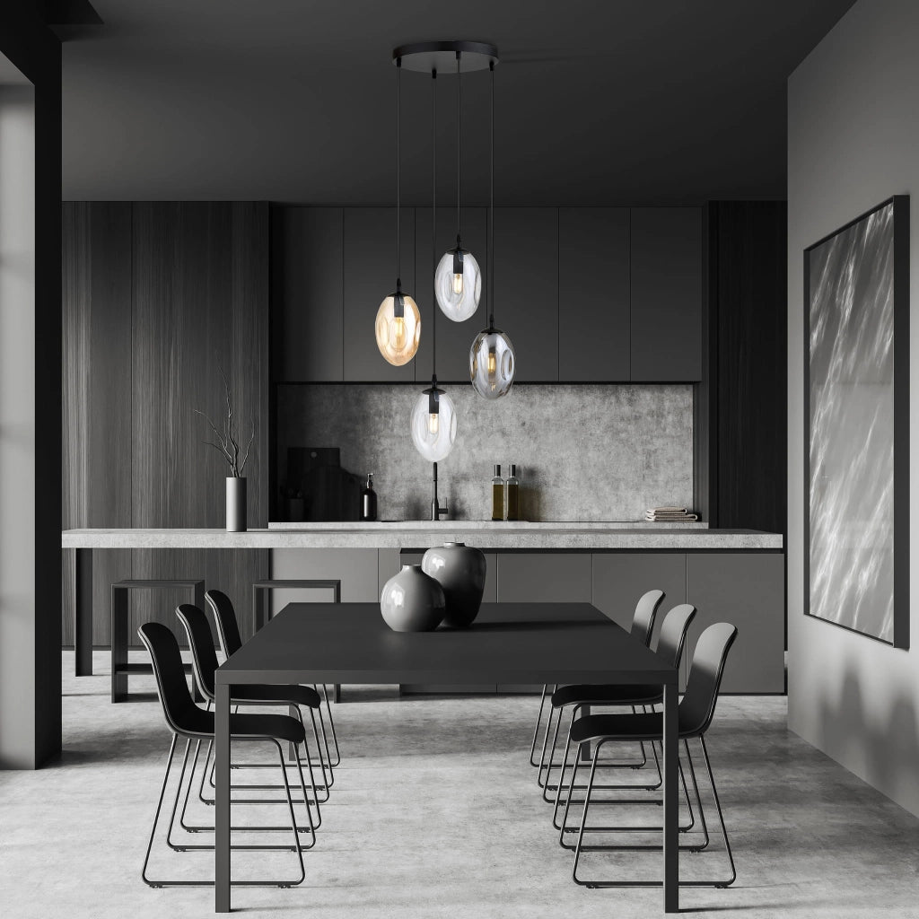 Lampadario Emibig Astral 4 luci E14 vetro multicolore