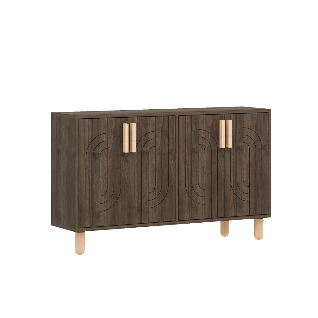 Credenza in legno "Rodney" - 120 x 30 x 74 cm - Marrone