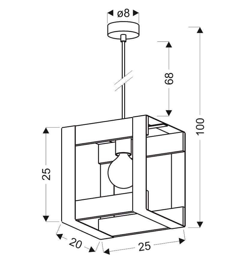 Lampada a sospensione Candellux Varna legno nero E27