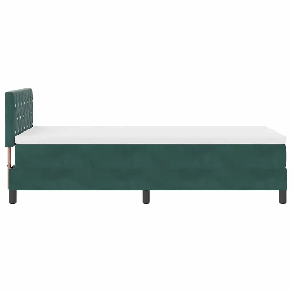 Letto a molle con materasso Verde Scuro 90 x 190 cm Velluto 3339077