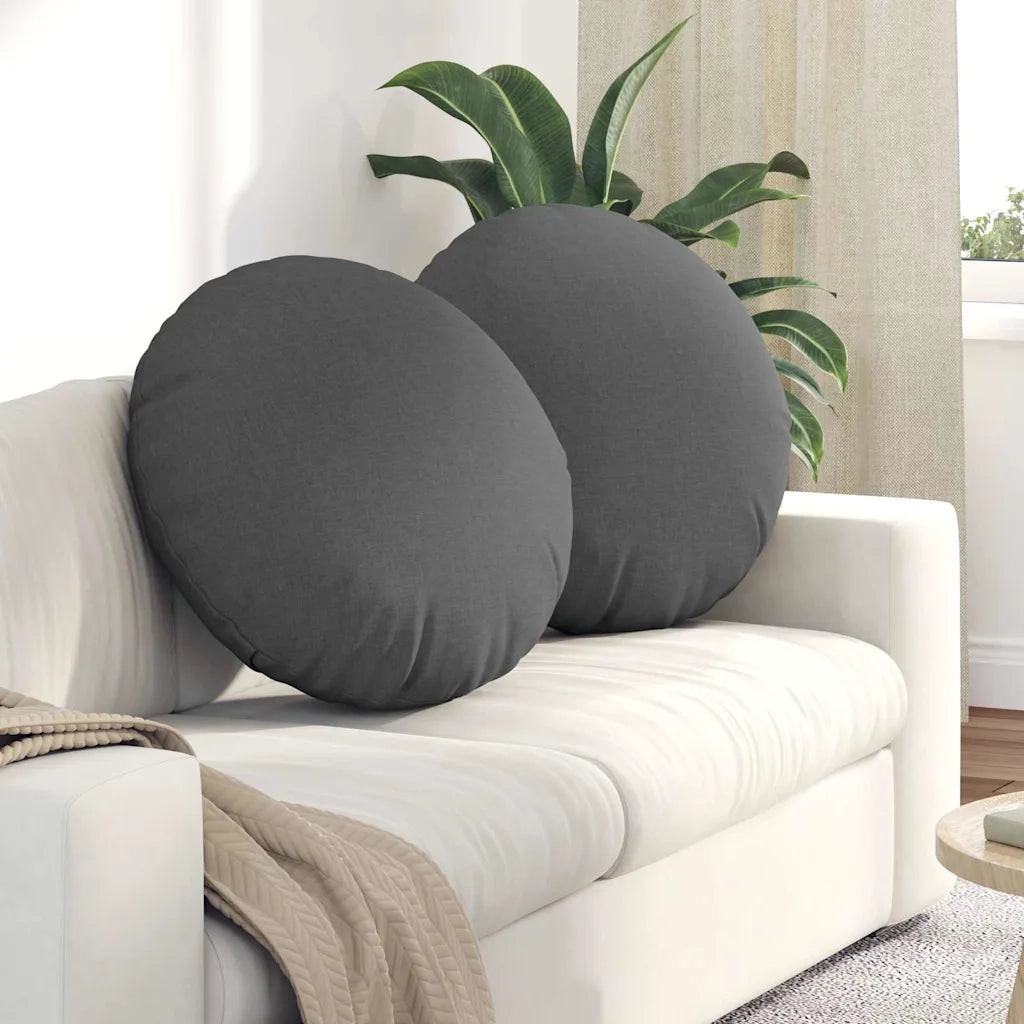 Cuscini per Seduta 2 pz | Cuscini per sedie Grigio scuro ?80 x 29 cm Tessuto