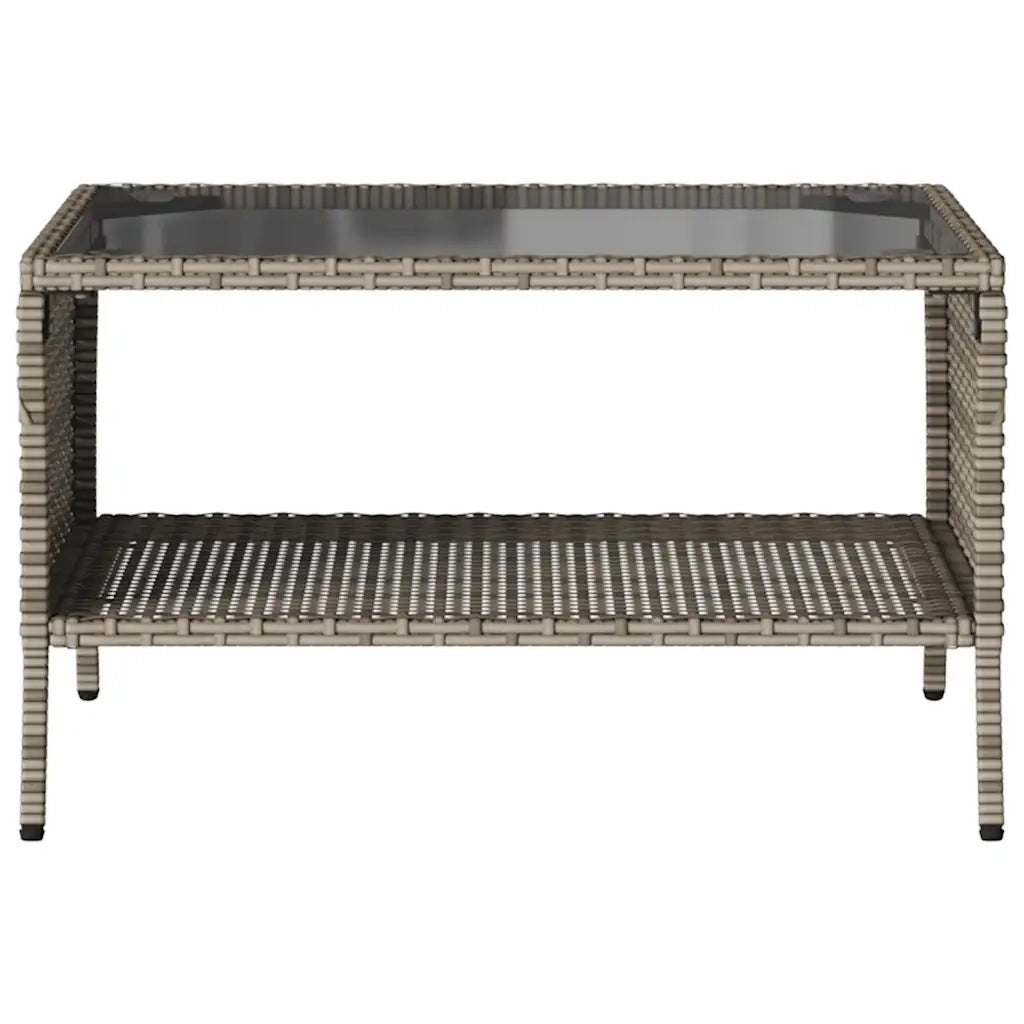 Divano da Giardino a 2 Posti Cuscini&Tavolo Grigio Polyrattan 4103847