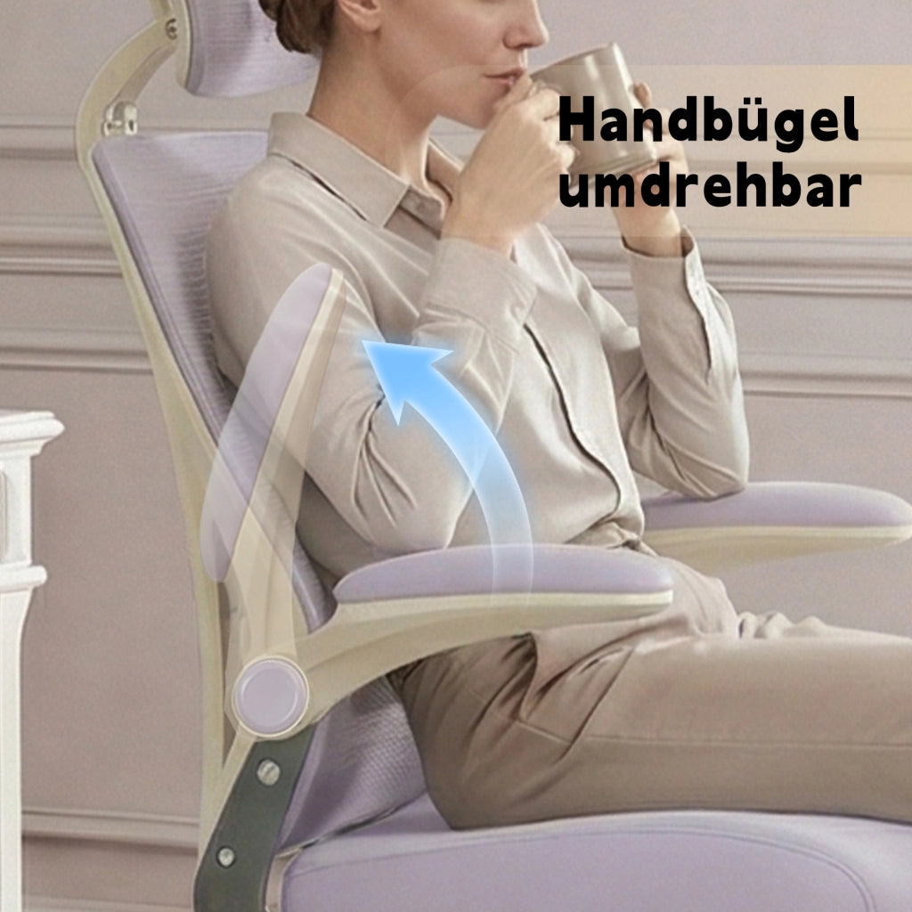 Sedia da ufficio ergonomica pieghevole ¨C zephmum ¨C viola con schienale regolabile, braccioli reclinabili e poggiatesta