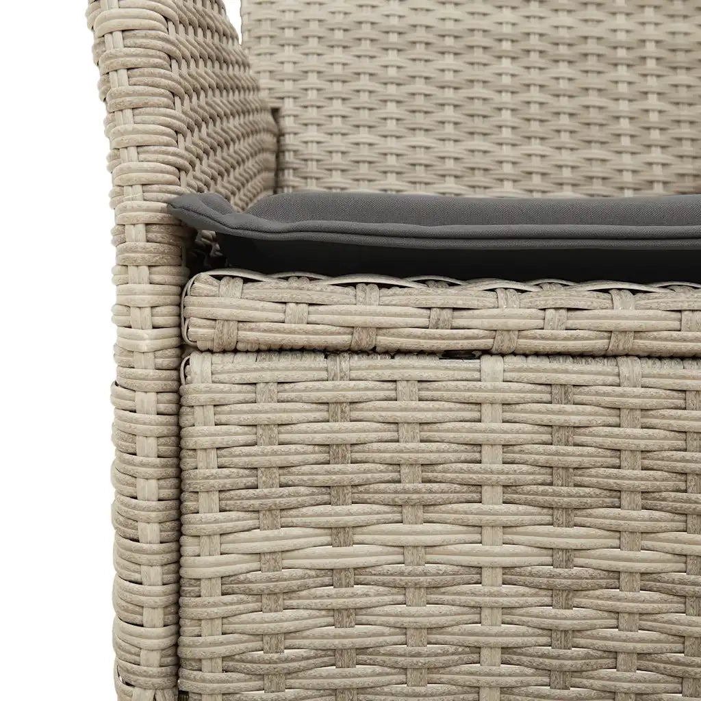 Set Pranzo Giardino 7 pz Cuscini Grigio Chiaro Polyrattan Vetro 3278576