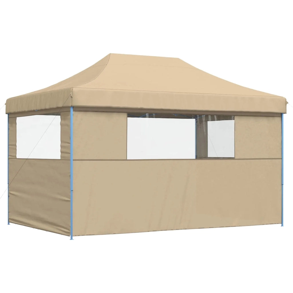 Tendone per Feste Pieghevole Pop-Up con 3 Pareti Beige 4004967