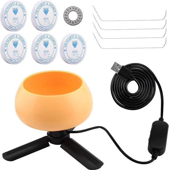 Kit per Spinner di Perle elettrico - Spinner di Perla a impasto - Velocità regolabile - Caricatore di Perle - Kit per Spinner di Perle - Arancione